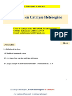 Cours Catalyse Cinétique en Catalyse Hétérogène A. BENAMAR