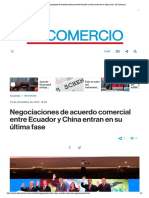 Negociaciones de Acuerdo Comercial Entre Ecuador y China Entran en Su Última Fase - El Comercio