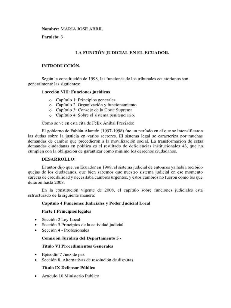 La funci n judicial en el ecuador pdf juez ecuador