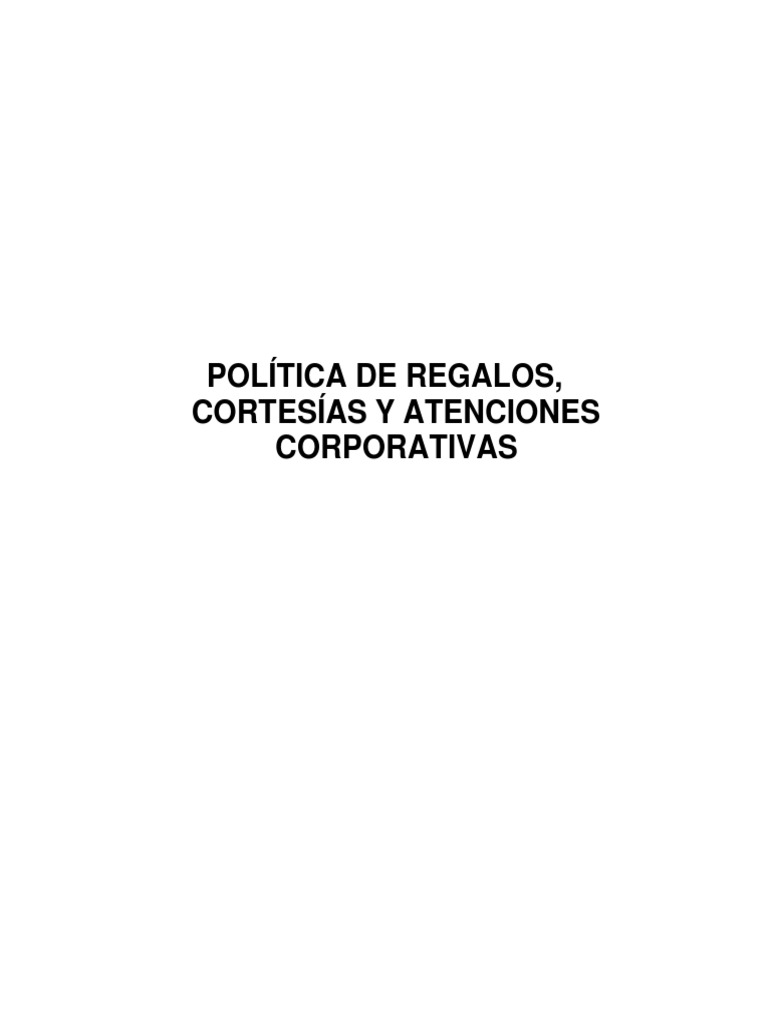 Politica de Regalos Cortesias y Atenciones Corporativas | PDF