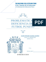 Problemática E DEFICIENCIA Del Futbol Puneño