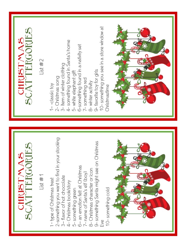 christmas scattergories | pdf | santa claus | christmas