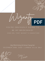 Cream Minimalist Elegant Handwritten Wedding Invitation 
