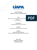 Reflexion Articulo Innovación Empresarial, Difusión, Definiciones y Tipología.