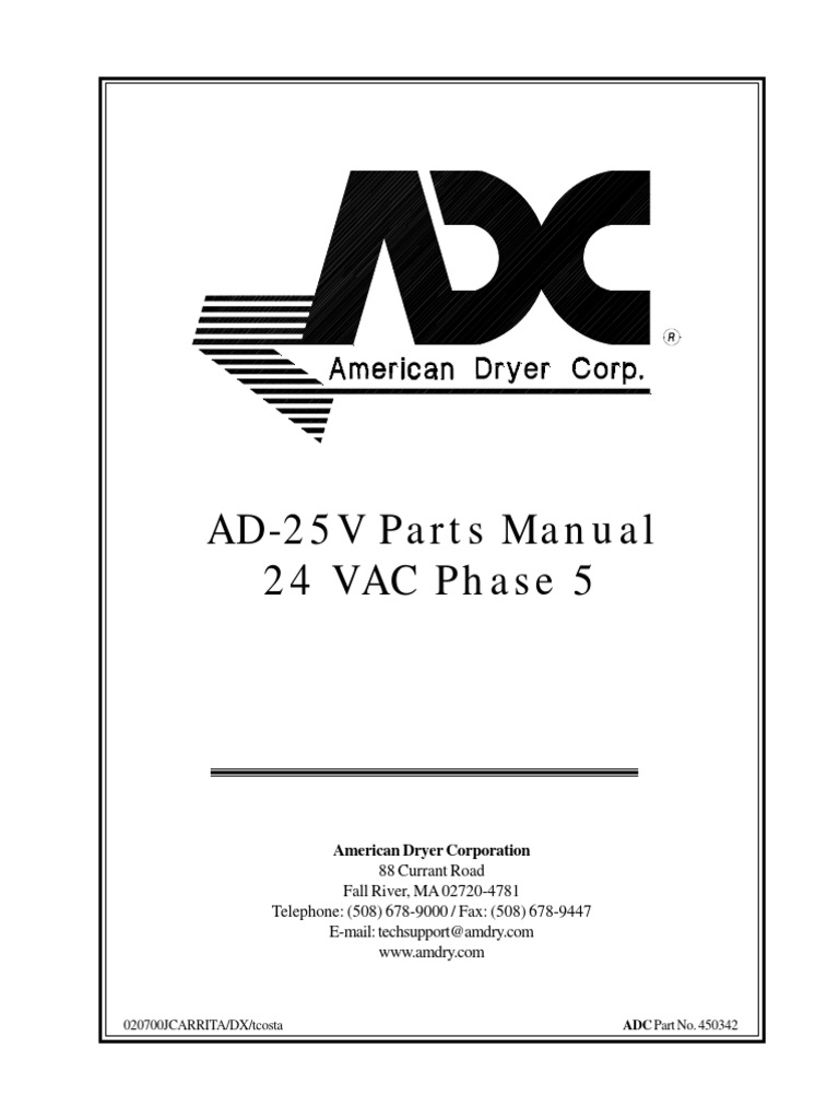 AD-25v Parts Manual PN 450342 (REV-3) 101002 | PDF | Electrical ...