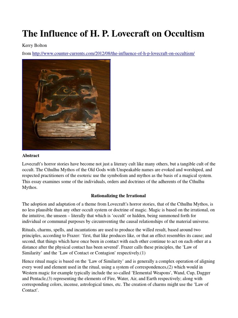 Lovecraft's Impact on Occult Practices | PDF | H. P. Lovecraft ...