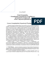 UE - Szanghajska Organizacja Współpracy - Perspektywy Kooperacji Wobec Zagrożeń Globalnych