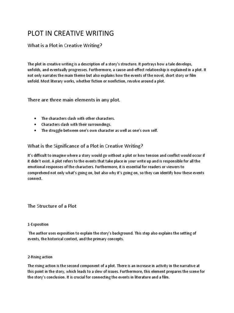 Plot in Creative Writing | PDF | Plot (Narrative) | Narrative