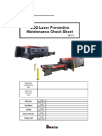 CO2 Laser Preventive Maintenance Check Sheet