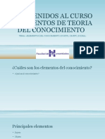 Bienvenidos Al Curso Elementos de Teoria Del Conocimiento