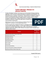 Avaya Communication Manager, Release 5 Standard and Optional Feature List