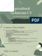 Agricultural Technician CV - by Slidesgo