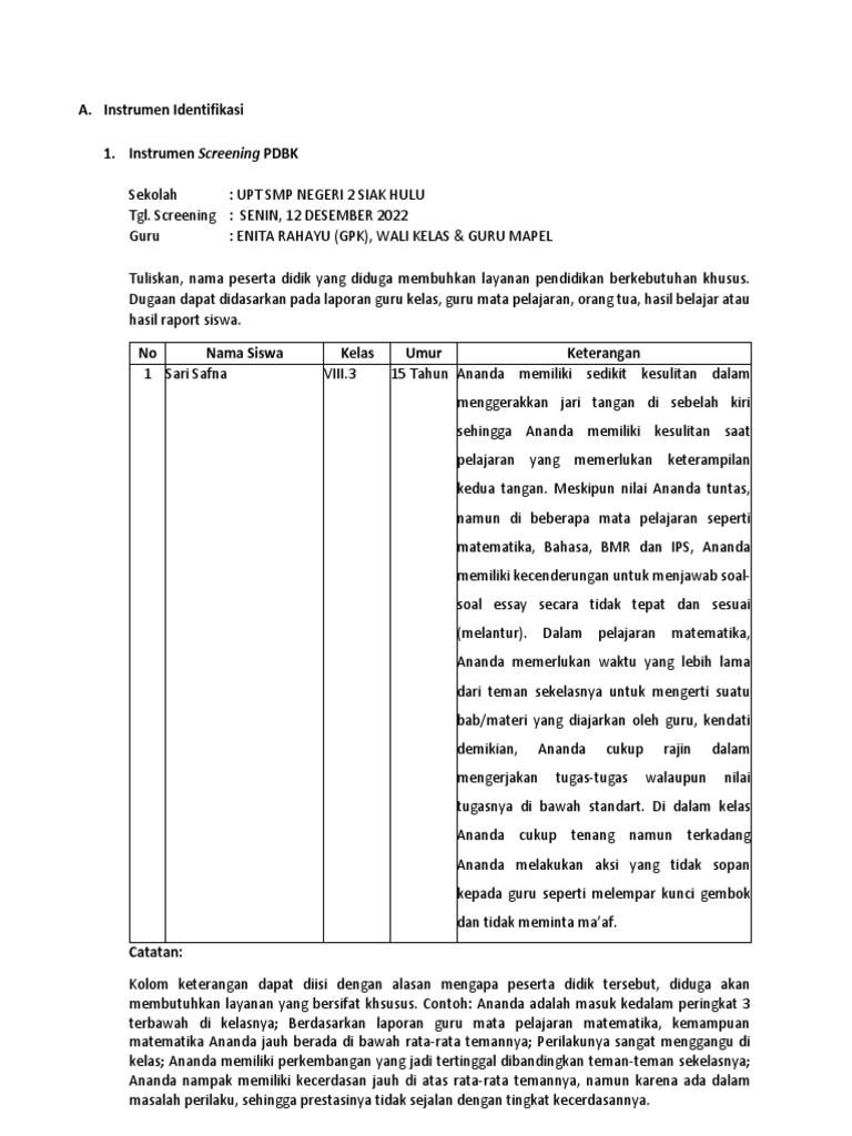 Enita Rahayu Instrumen Identifikasi Pdbk Pdf