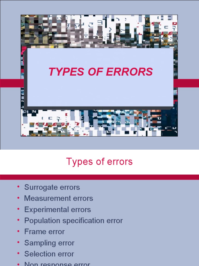 Understanding Research Errors | PDF | Sampling (Statistics) | Errors ...