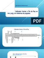 Lectura Del Calibrador Vernier o Pie de Rey