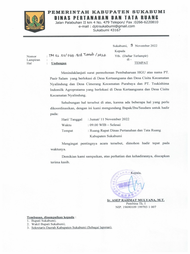 Surat Undangan Rapat Koordinasi | PDF