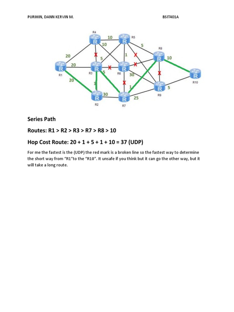 Analysis of Fastest and Safest Routing Paths Between Network Nodes R1 ...