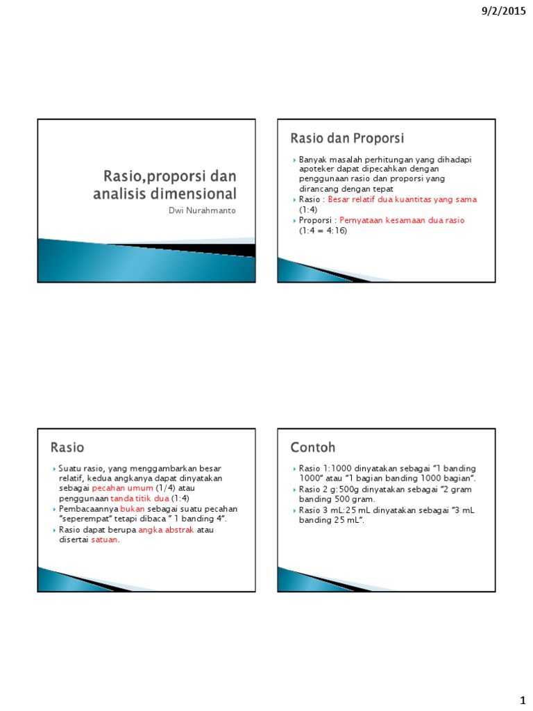 Rasio, Proporsi Dan Analisis Dimensional | PDF