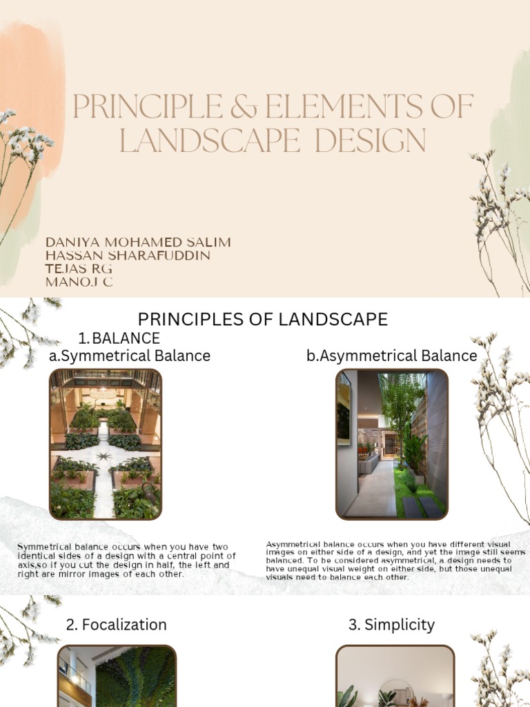 Principles and Elements of Landscape Design | PDF | Landscape | Gardens