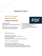 Speaking Test 1: Work or Study Questions