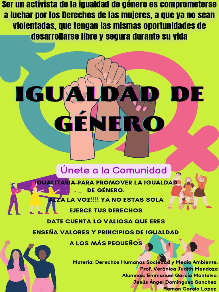 Carteles para Promover la Igualdad de Género | PDF | Ciencias sociales ...