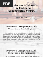 Corruption and It's Growth in The Philippine Administrative System