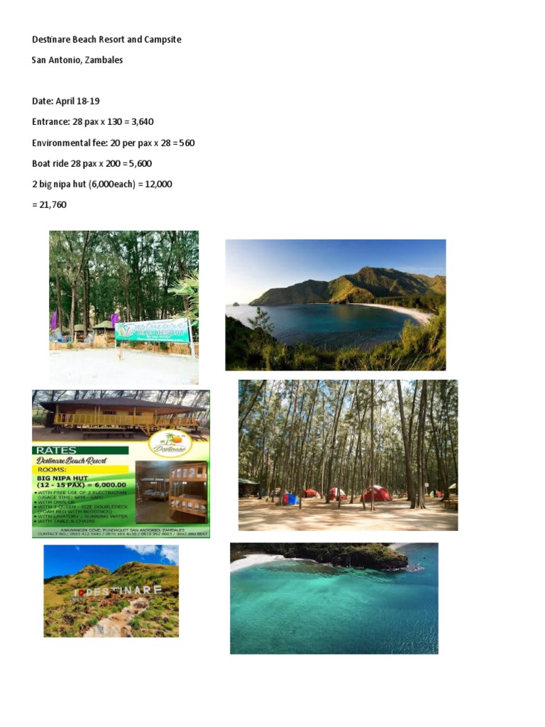 Destinare Beach Resort and Campsite | PDF