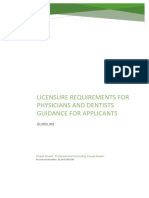 Licensure Requirements For Physicians and Dentists
