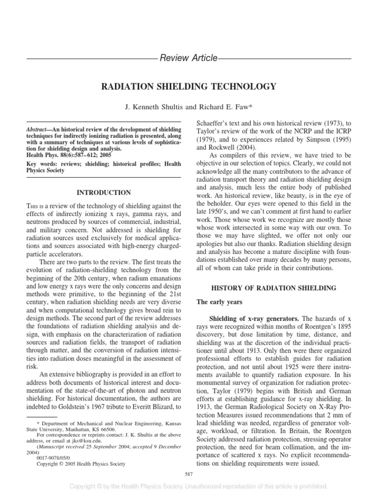 RADIATION SHIELDING Shultis | PDF | Neutron | Nuclear Reactor