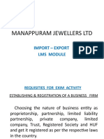 Lms Module On Export - Import of Jewellery