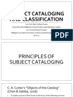 Subject Cataloging and Classification