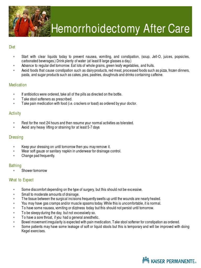 Hemorrhoidectomy Care 8 12 tcm75 618832 PDF Constipation