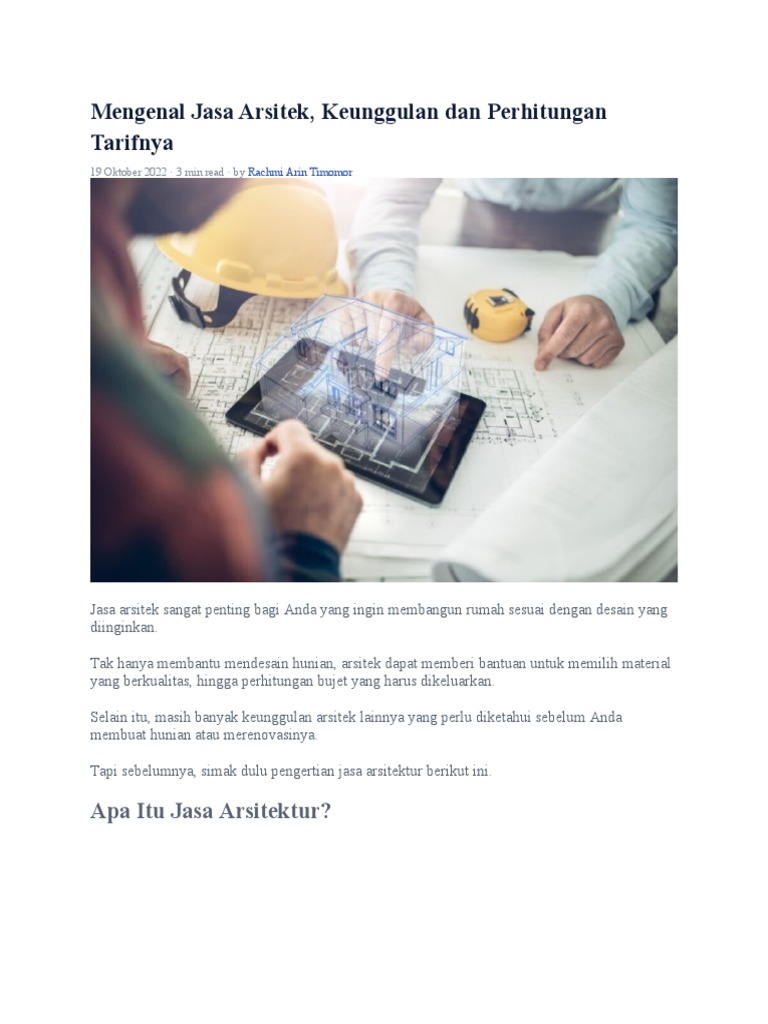 Mengenal Jasa Arsitek | PDF