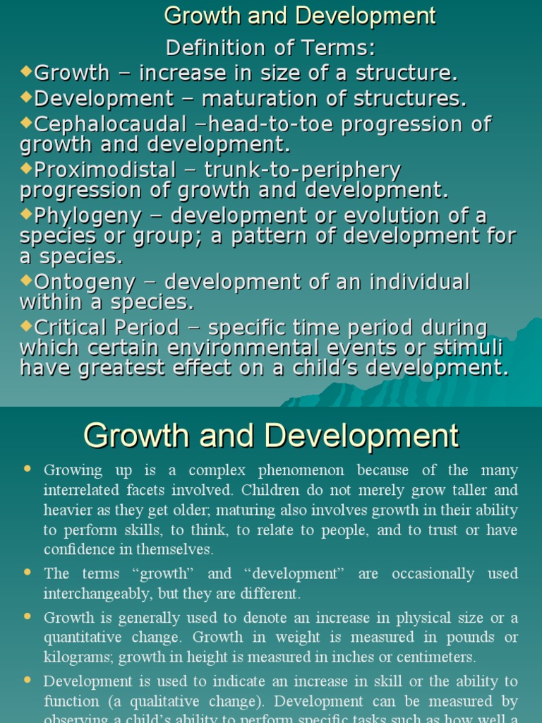 Characteristics of Growth and Development | PDF | Child Development ...