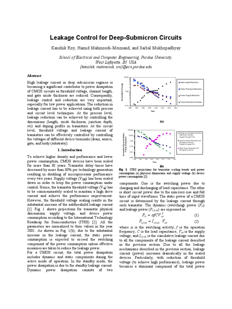 Leakage Control in Deep-Submicron CMOS | PDF | Field Effect Transistor ...