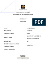 PM0015 - Quantitative Methods in Project Management - Set 2