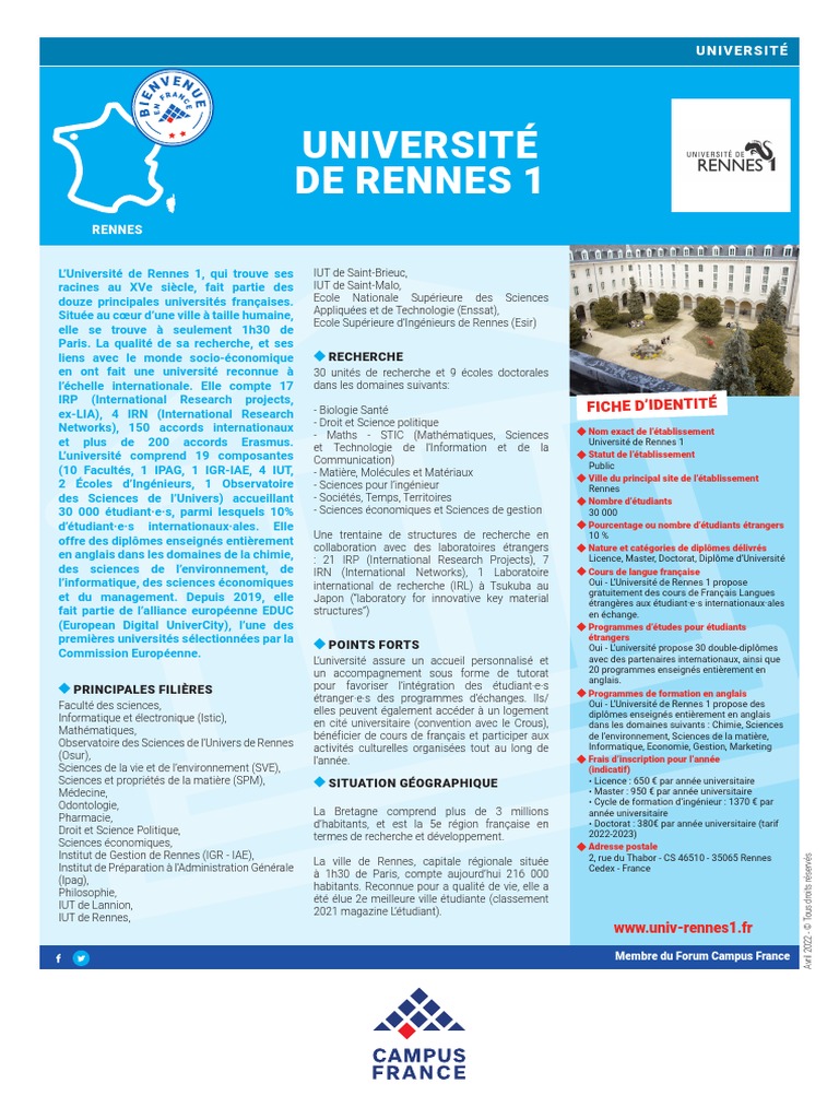 Univ Rennes1 FR | PDF | Science