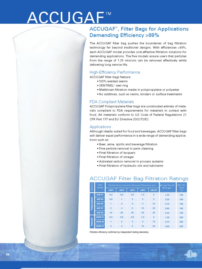 High-Efficiency Filter Bags | PDF | Filtration | Industrial Processes