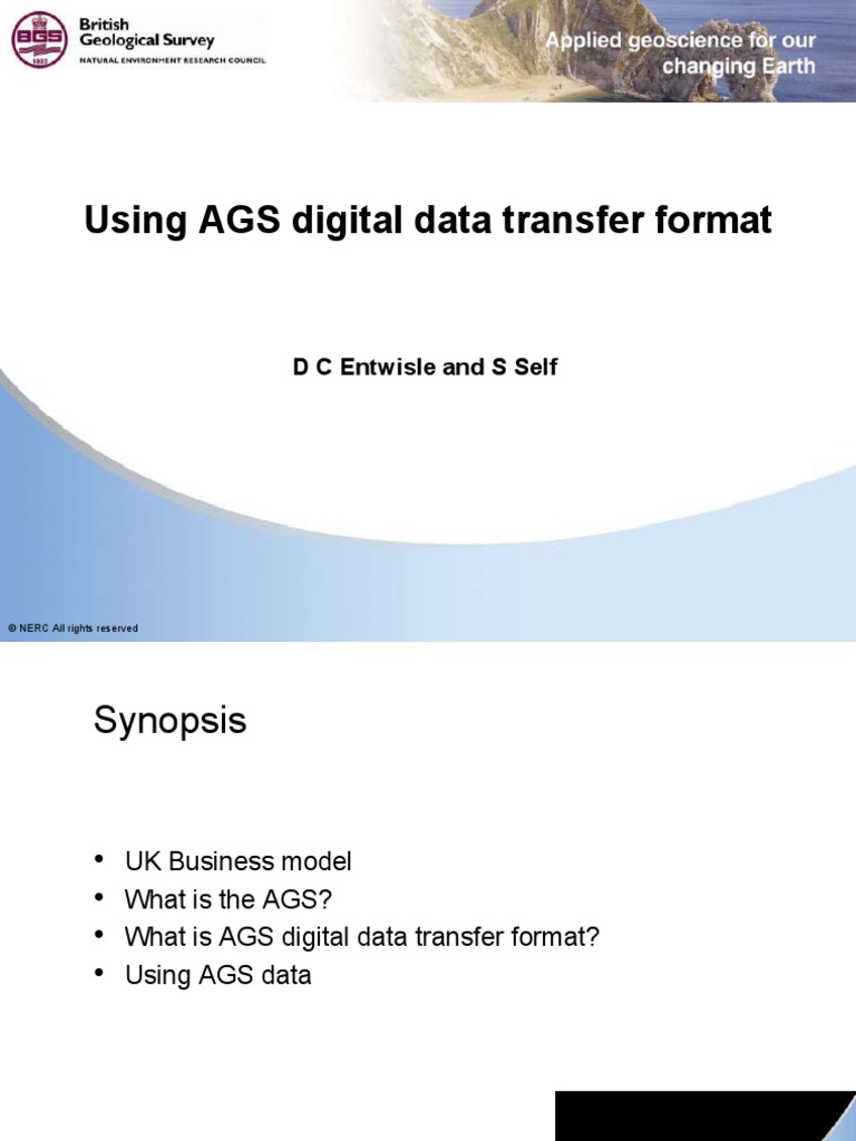 AGS Digital Data Transfer Format PDF Data Databases