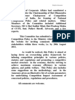 National Competition Policy Statement Of the Government of India