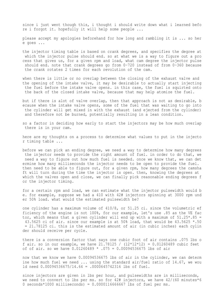 Injector Pulse Width PDF Fuel Injection Vehicle Technology