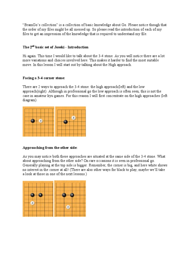 Go Joseki Guide for Beginners | PDF
