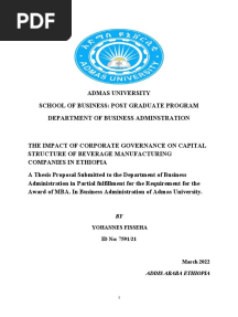 Admas University Research Proposal