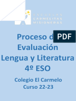 Proceso de Evaluación Lengua 4º ESO