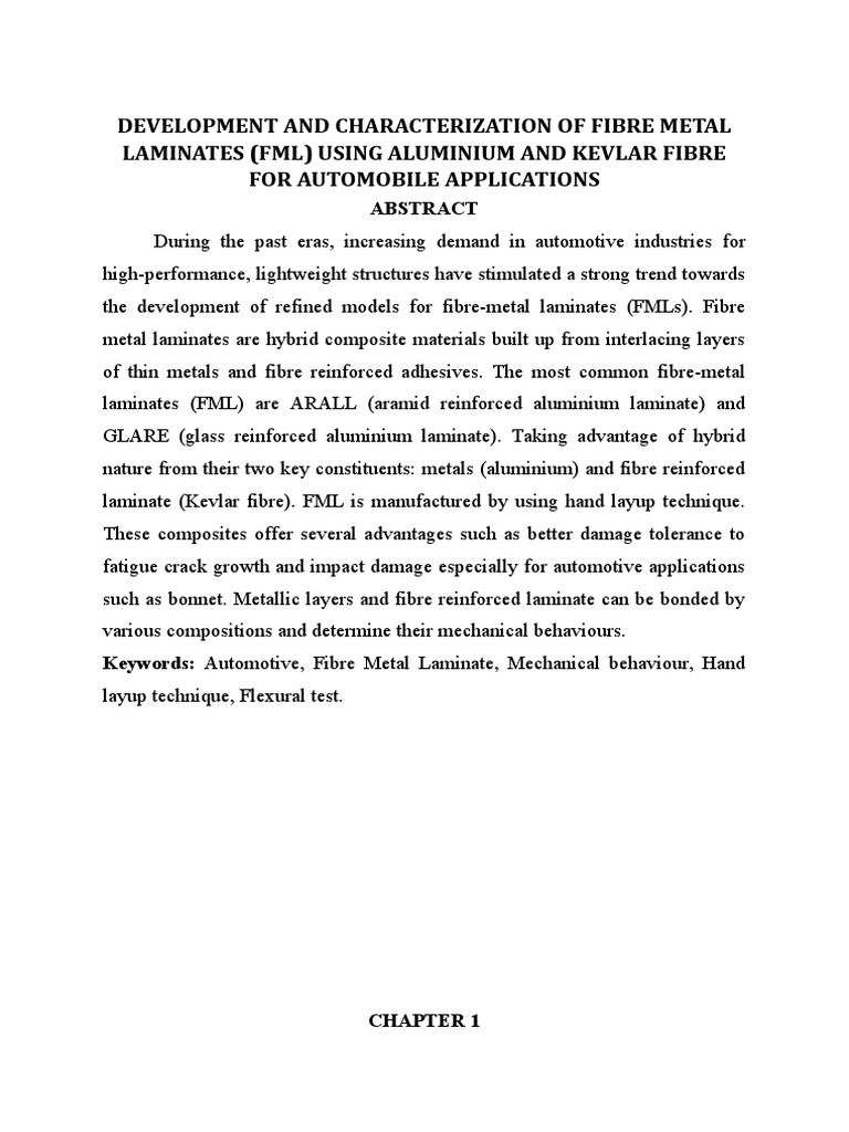 Report Fml Pdf Composite Material Fibre Reinforced Plastic