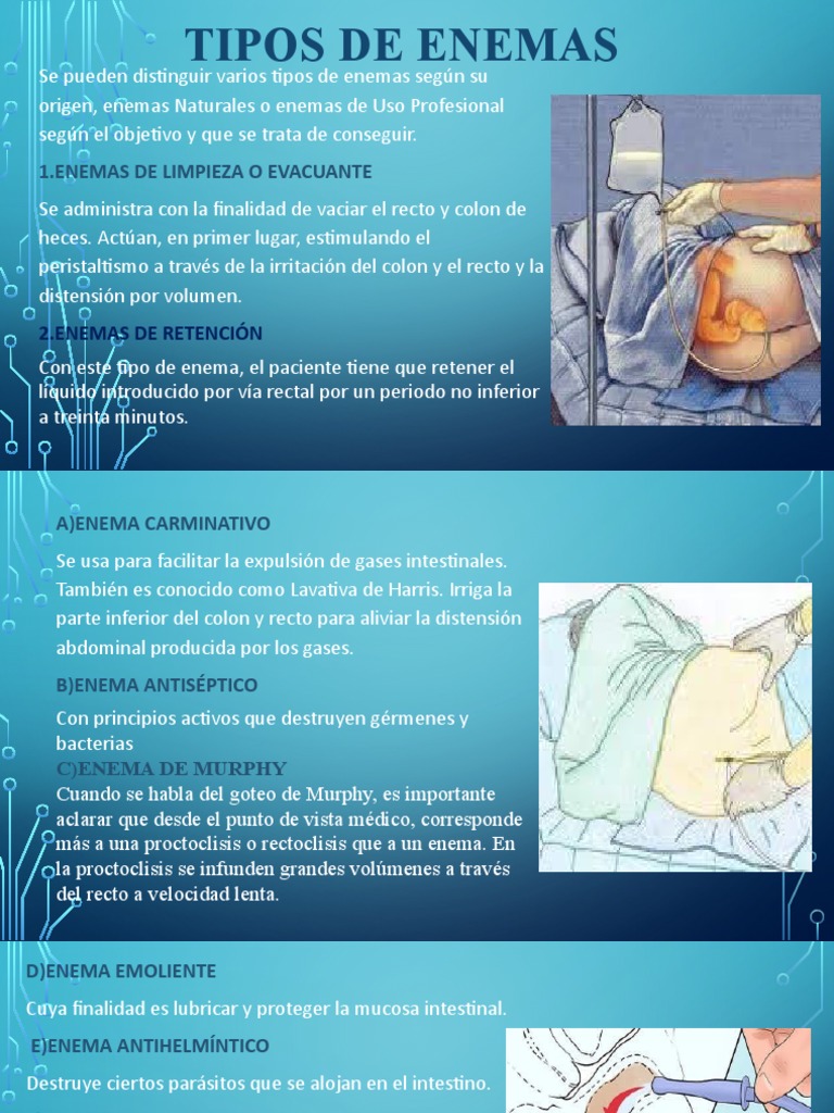 Tipos de enemas y su uso médico | PDF | Salud y bienestar