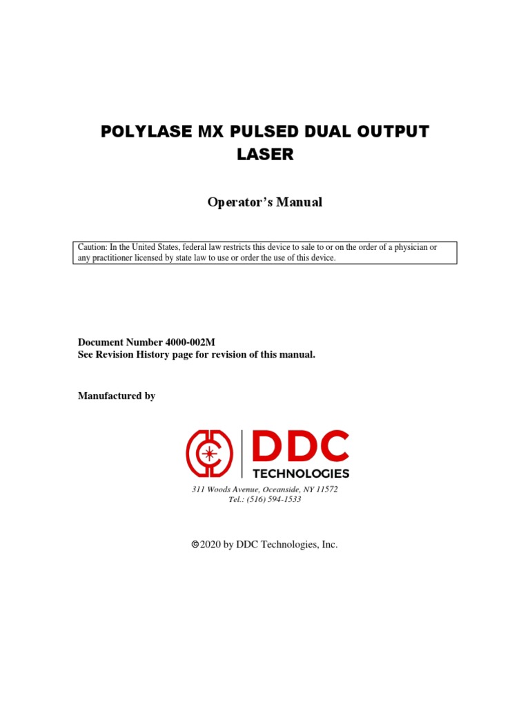 Polylase MX Manual-2020 Rev2-20 | PDF | Laser | Optical Fiber