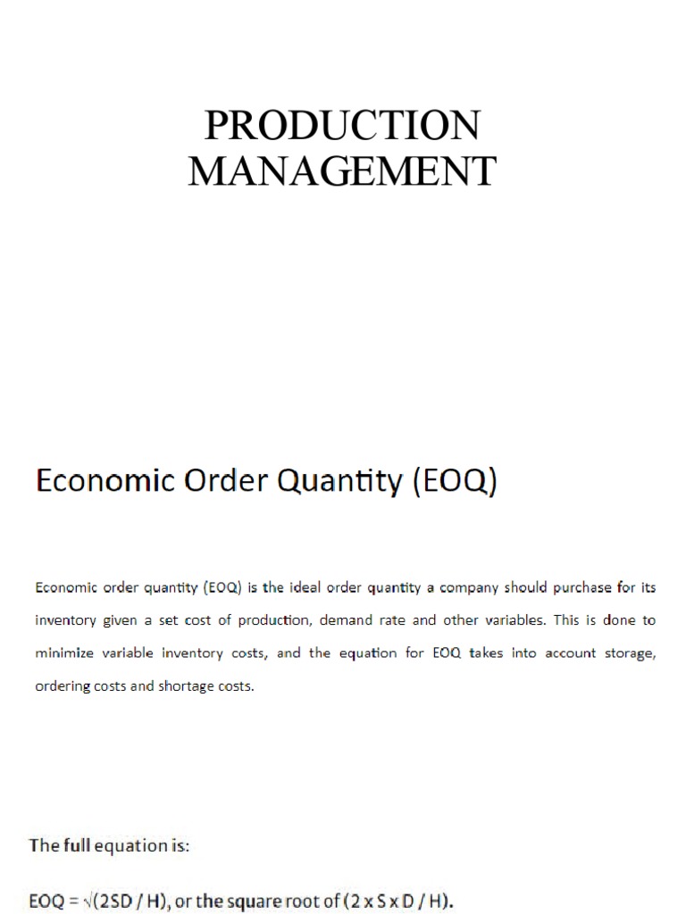 Production Management | PDF