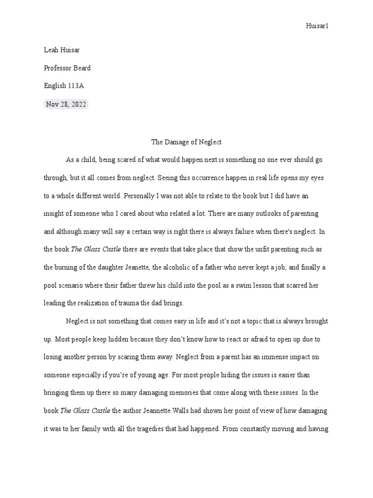 The Glass Castle 2 PDF Child Abuse Child Neglect