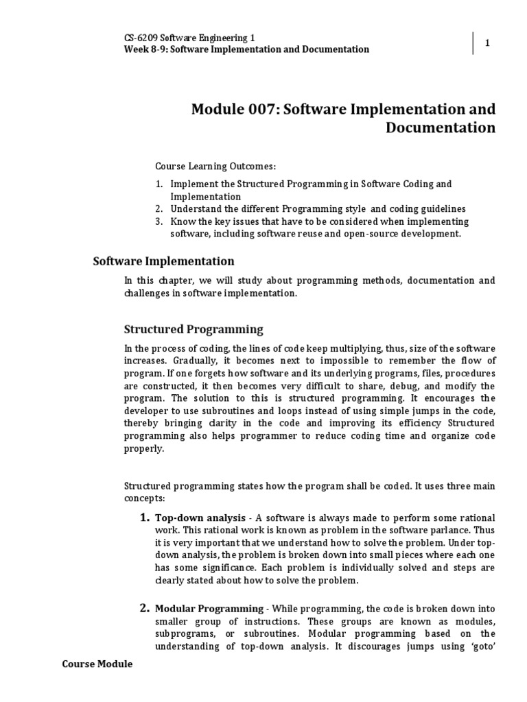 W8 w9 software implementation and documentation pdf pdf
